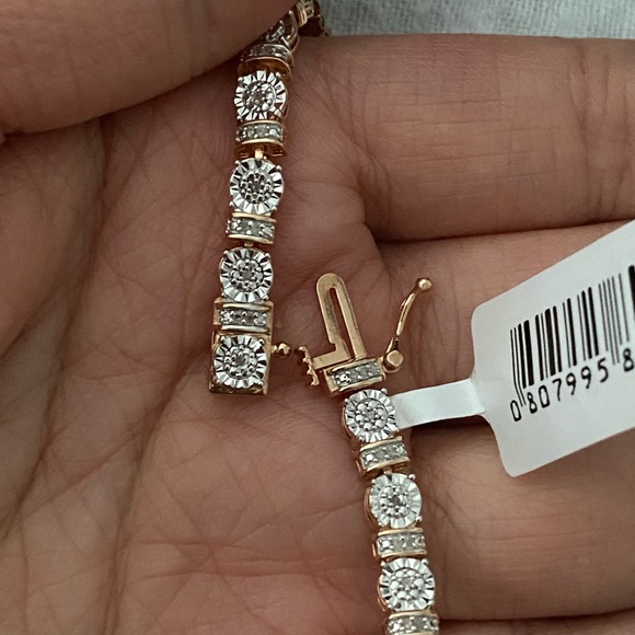 Real Diamonds sterling silver rose gold bracelet - Picture 7 of 8